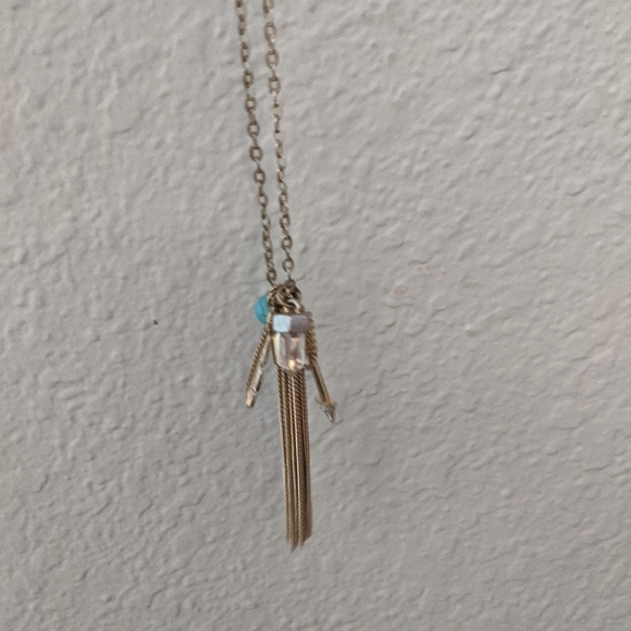 Long Gold Necklace with Adornments - Picture 3 of 4